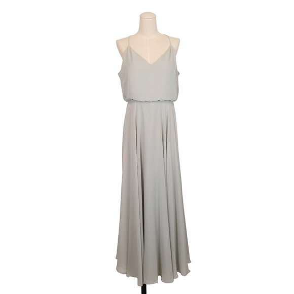 Jenny Yoo Collection Inesse Maxi Dress Morning Mist Sz 10 - Picture 1 of 13